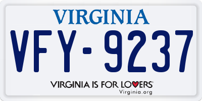 VA license plate VFY9237