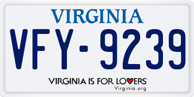 VA license plate VFY9239