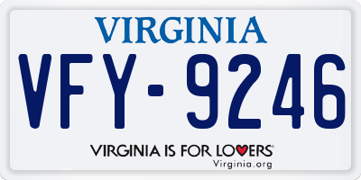 VA license plate VFY9246