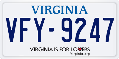 VA license plate VFY9247