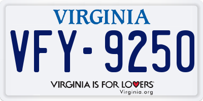 VA license plate VFY9250