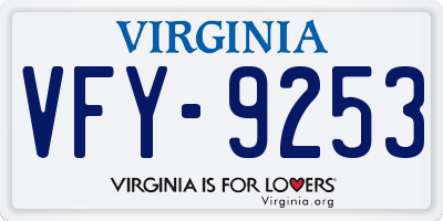 VA license plate VFY9253