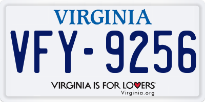 VA license plate VFY9256