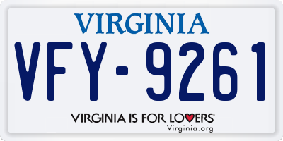 VA license plate VFY9261