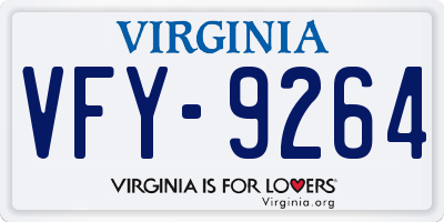 VA license plate VFY9264