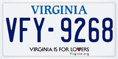 VA license plate VFY9268