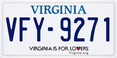 VA license plate VFY9271