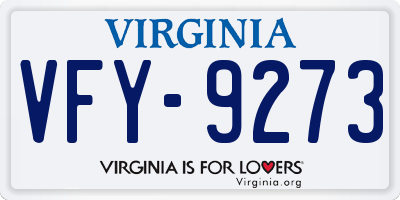 VA license plate VFY9273