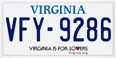 VA license plate VFY9286