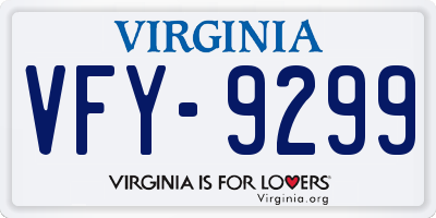 VA license plate VFY9299