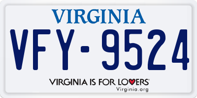 VA license plate VFY9524