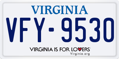 VA license plate VFY9530