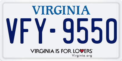 VA license plate VFY9550