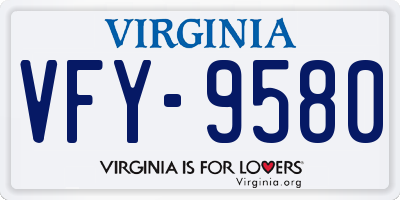 VA license plate VFY9580