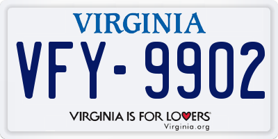 VA license plate VFY9902
