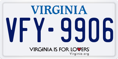VA license plate VFY9906