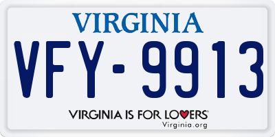 VA license plate VFY9913