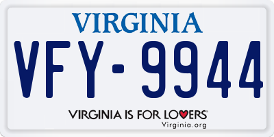 VA license plate VFY9944