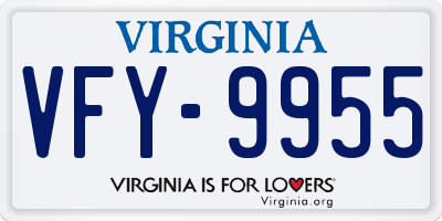 VA license plate VFY9955