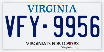 VA license plate VFY9956