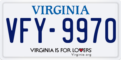 VA license plate VFY9970