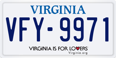 VA license plate VFY9971