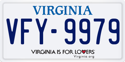 VA license plate VFY9979
