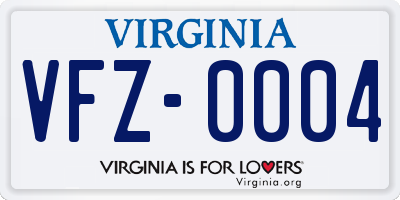 VA license plate VFZ0004