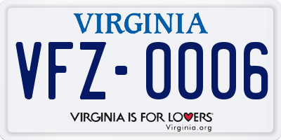 VA license plate VFZ0006