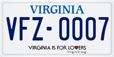 VA license plate VFZ0007