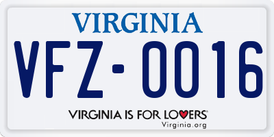 VA license plate VFZ0016