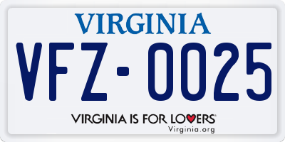 VA license plate VFZ0025