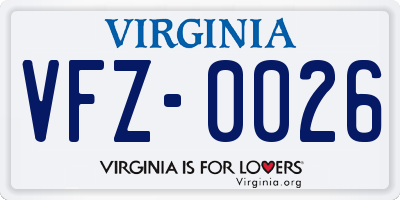 VA license plate VFZ0026