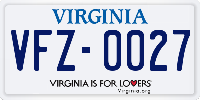 VA license plate VFZ0027
