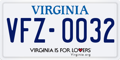 VA license plate VFZ0032