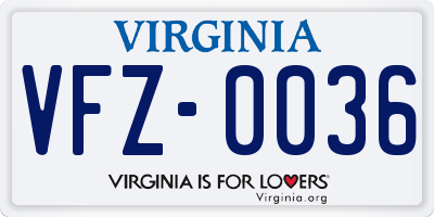 VA license plate VFZ0036
