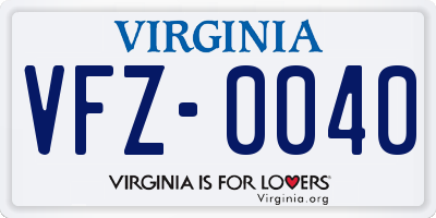 VA license plate VFZ0040