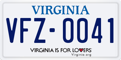 VA license plate VFZ0041