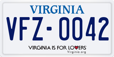 VA license plate VFZ0042