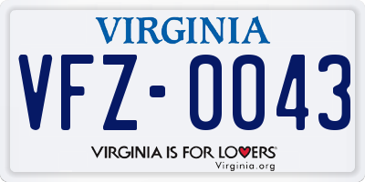 VA license plate VFZ0043