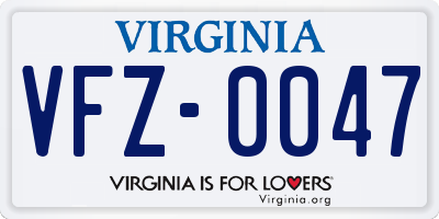 VA license plate VFZ0047