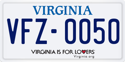 VA license plate VFZ0050