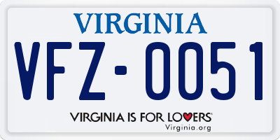 VA license plate VFZ0051