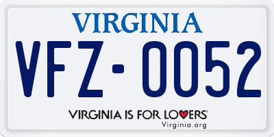 VA license plate VFZ0052