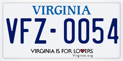 VA license plate VFZ0054