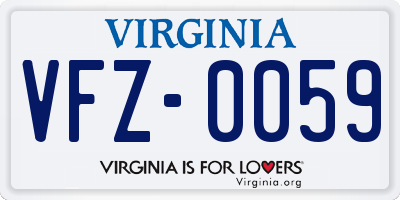 VA license plate VFZ0059