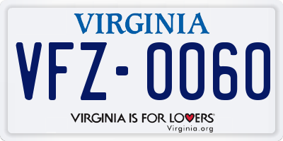 VA license plate VFZ0060