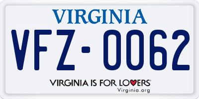 VA license plate VFZ0062