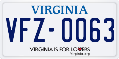VA license plate VFZ0063