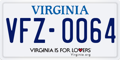 VA license plate VFZ0064